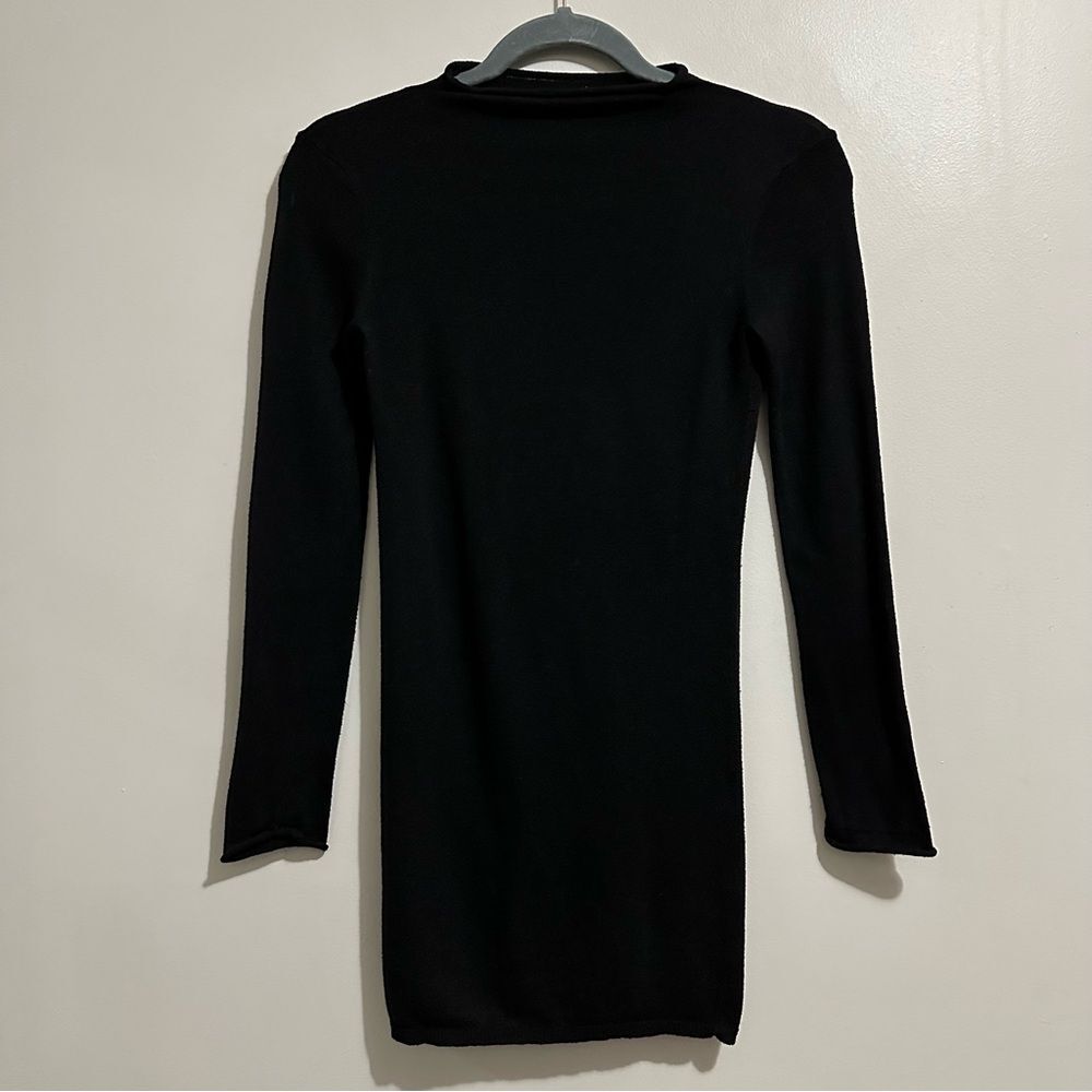 Urban Revivo Base Layer Mock Neck Black Long-Sleeve Dress Size 6 Minimalist